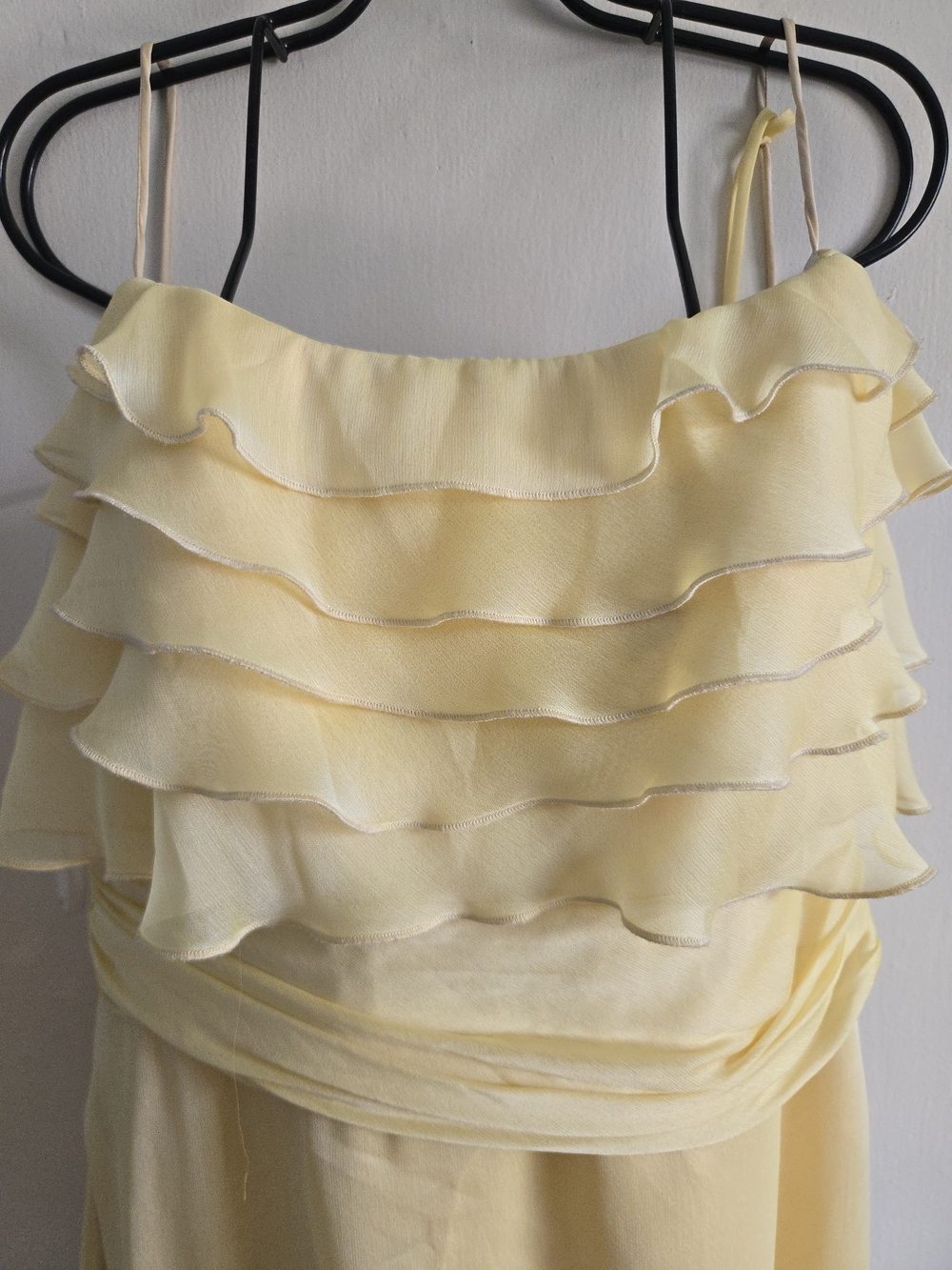 Women's Yellow Ruffle Chiffon Top Dress